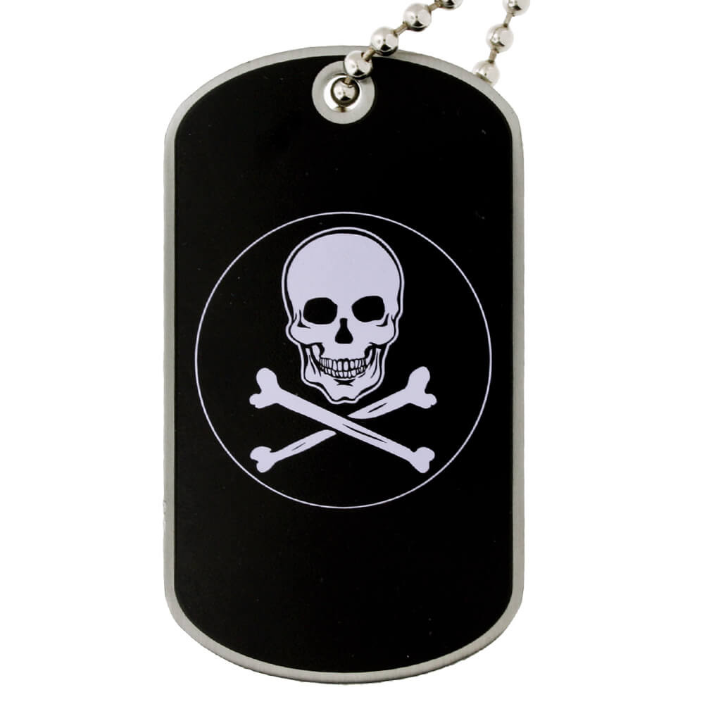 Skull and Cross Bones Dog Tag | PinMart