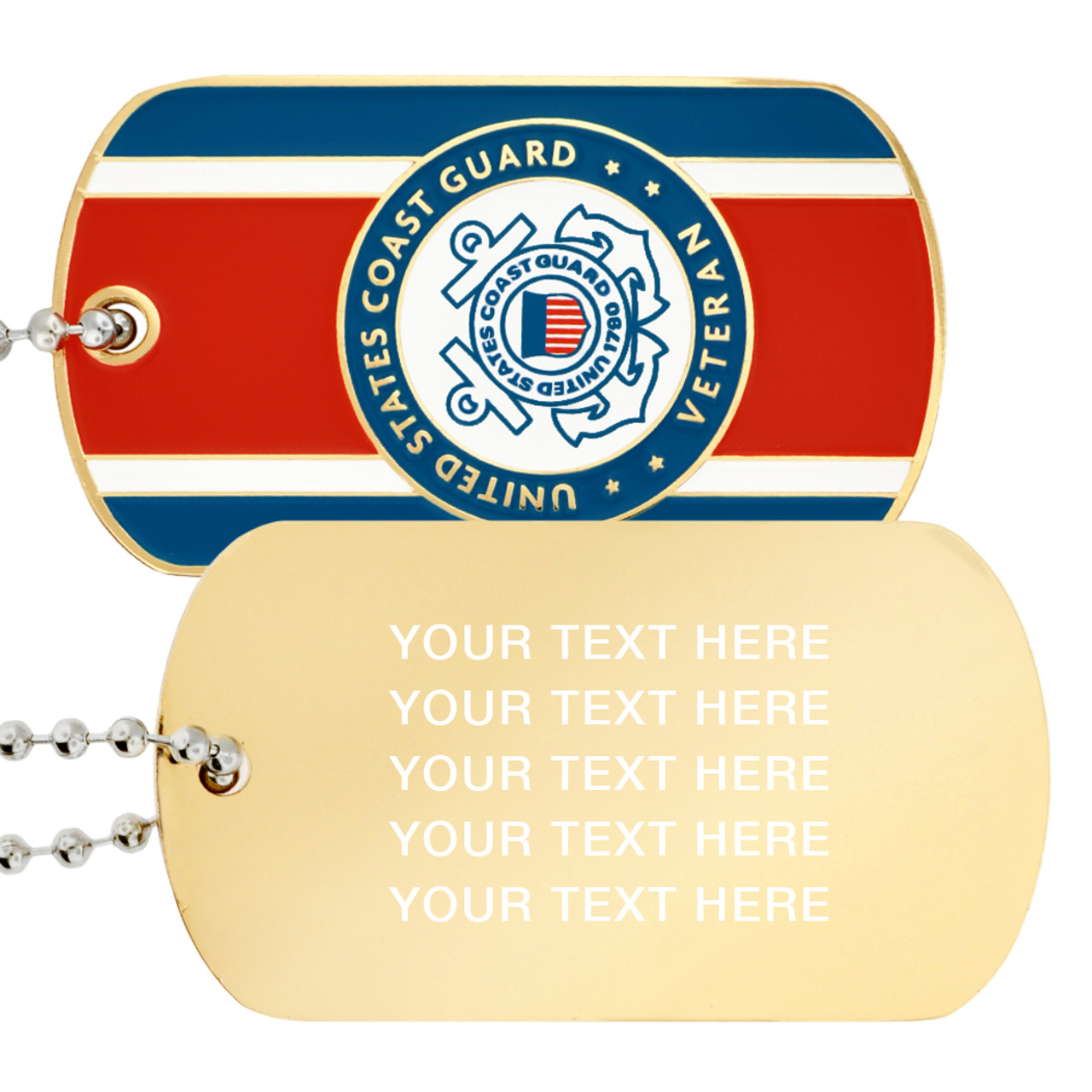 Officially Licensed Engravable U.S. Coast Guard Veteran Dog Tag