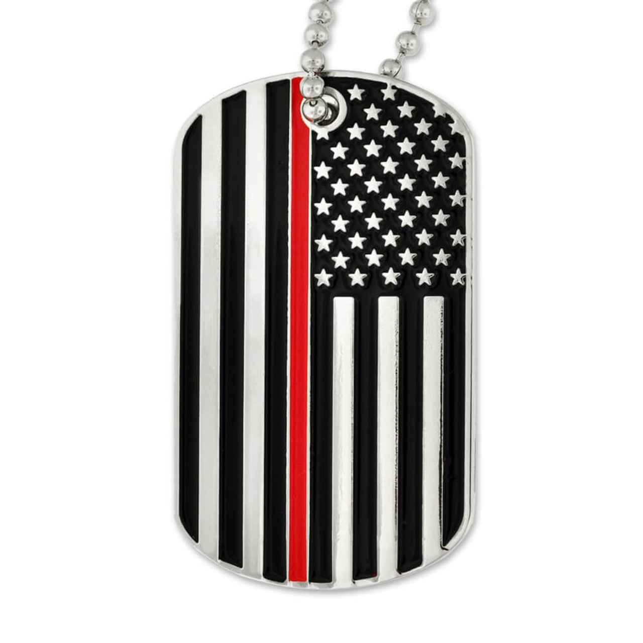 Thin Red Line Dog Tag - Engravable | PinMart