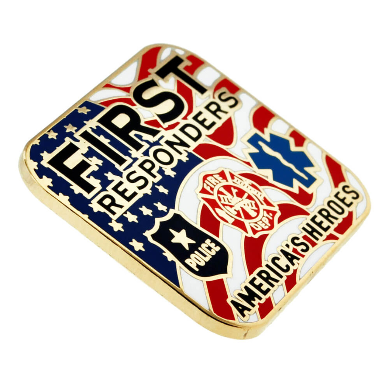 First Responders First to Fight Lapel Pin | Multi Color | First Responder Pins by PinMart