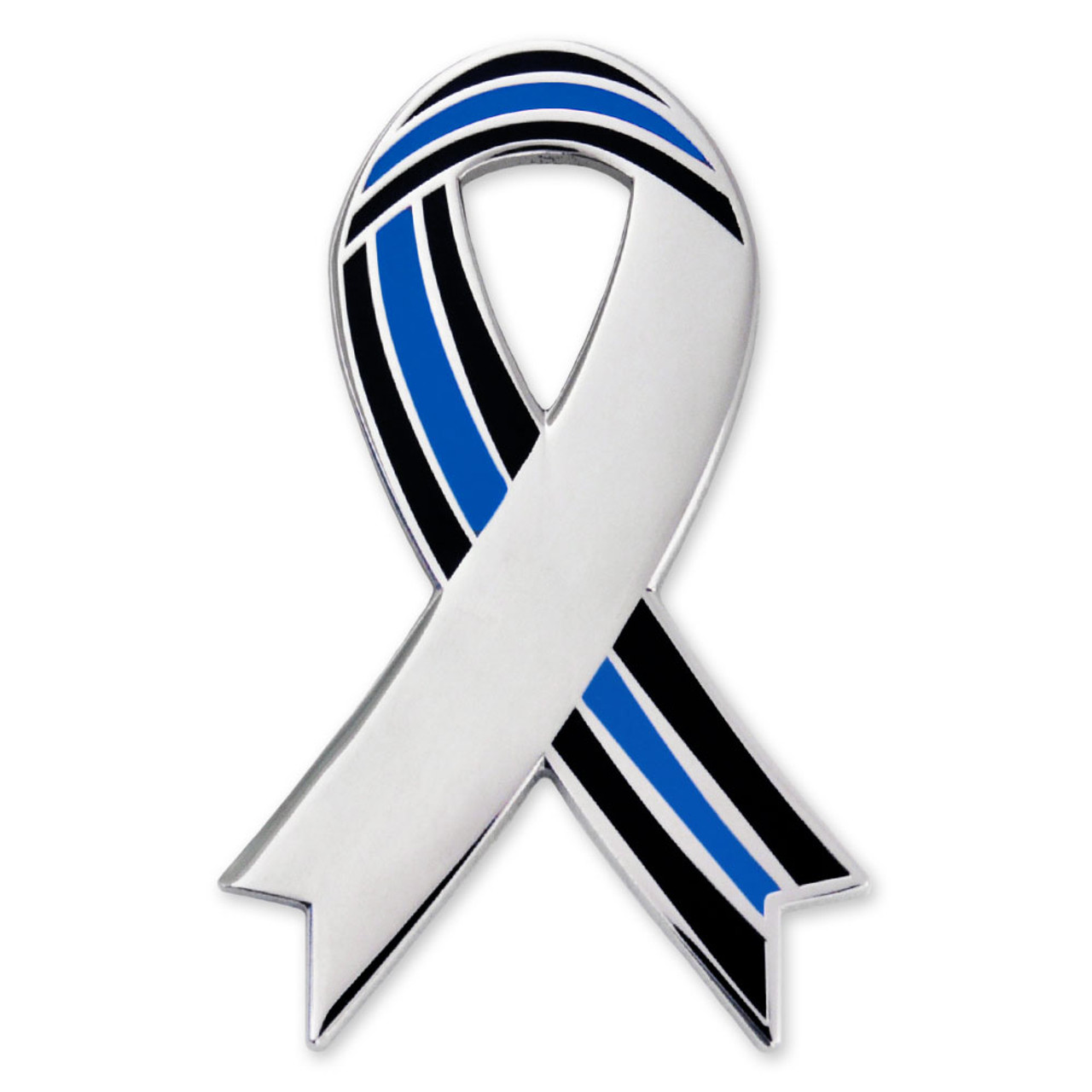 White Ribbon Pin | White | Cancer Awareness Pins by PinMart
