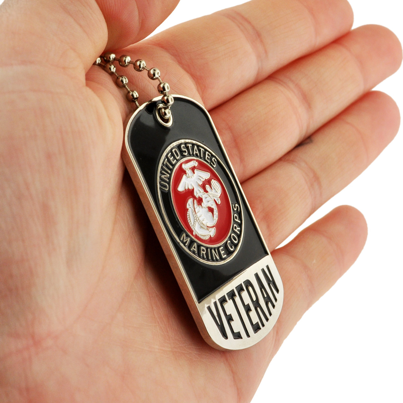 Officially Licensed Engravable U.S.M.C. Veteran Dog Tag | PinMart