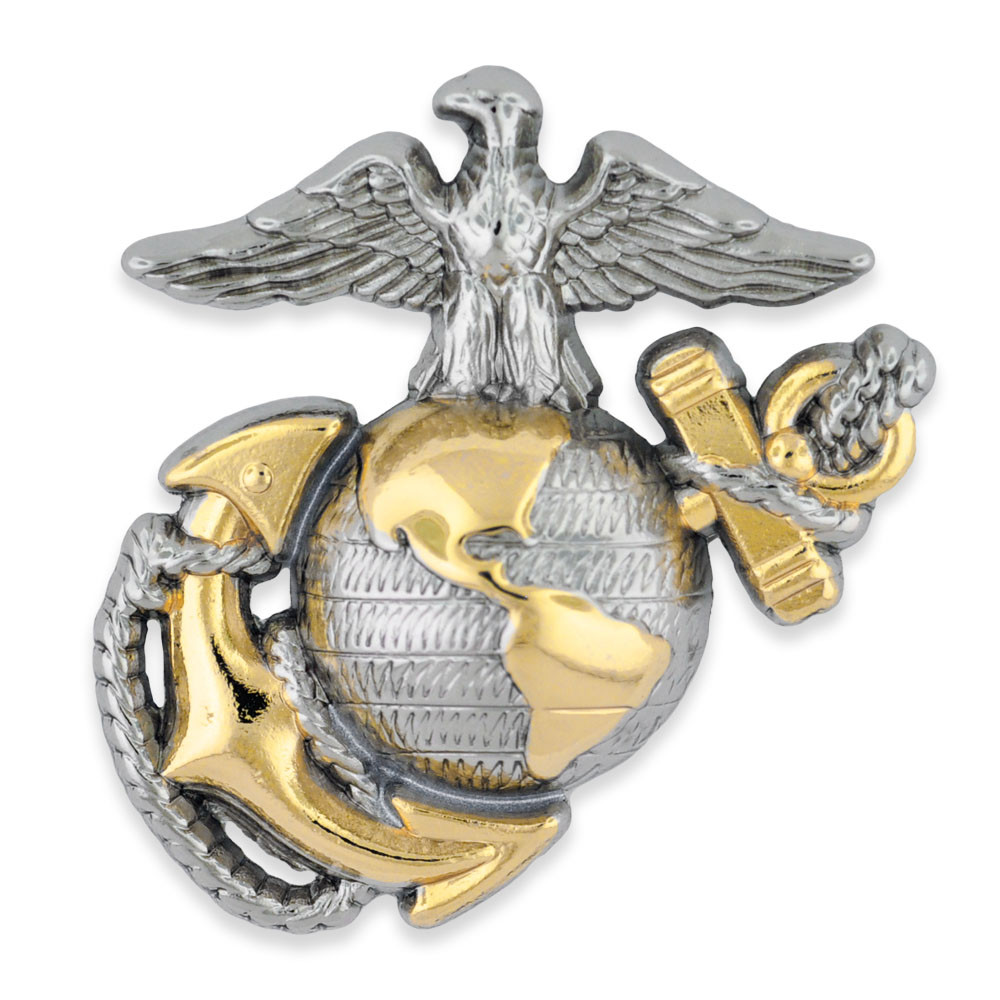 US Marine Corps Emblem Lapel Pin | USMC Eagle Globe & Anchor | Hat Badge 1-5/8