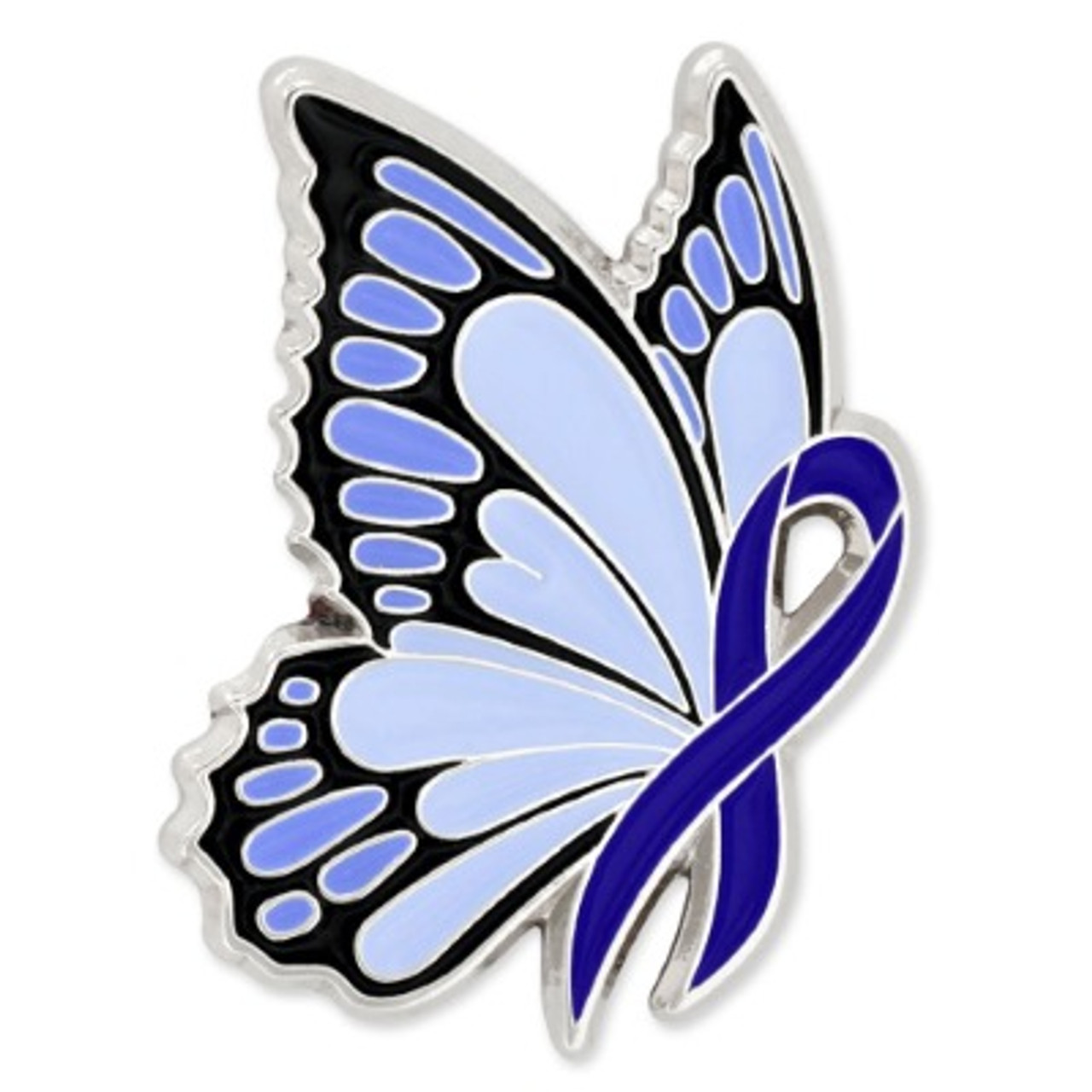 Blue Ribbon Butterfly Pin | Blue | Child Abuse Awareness Pins by PinMart