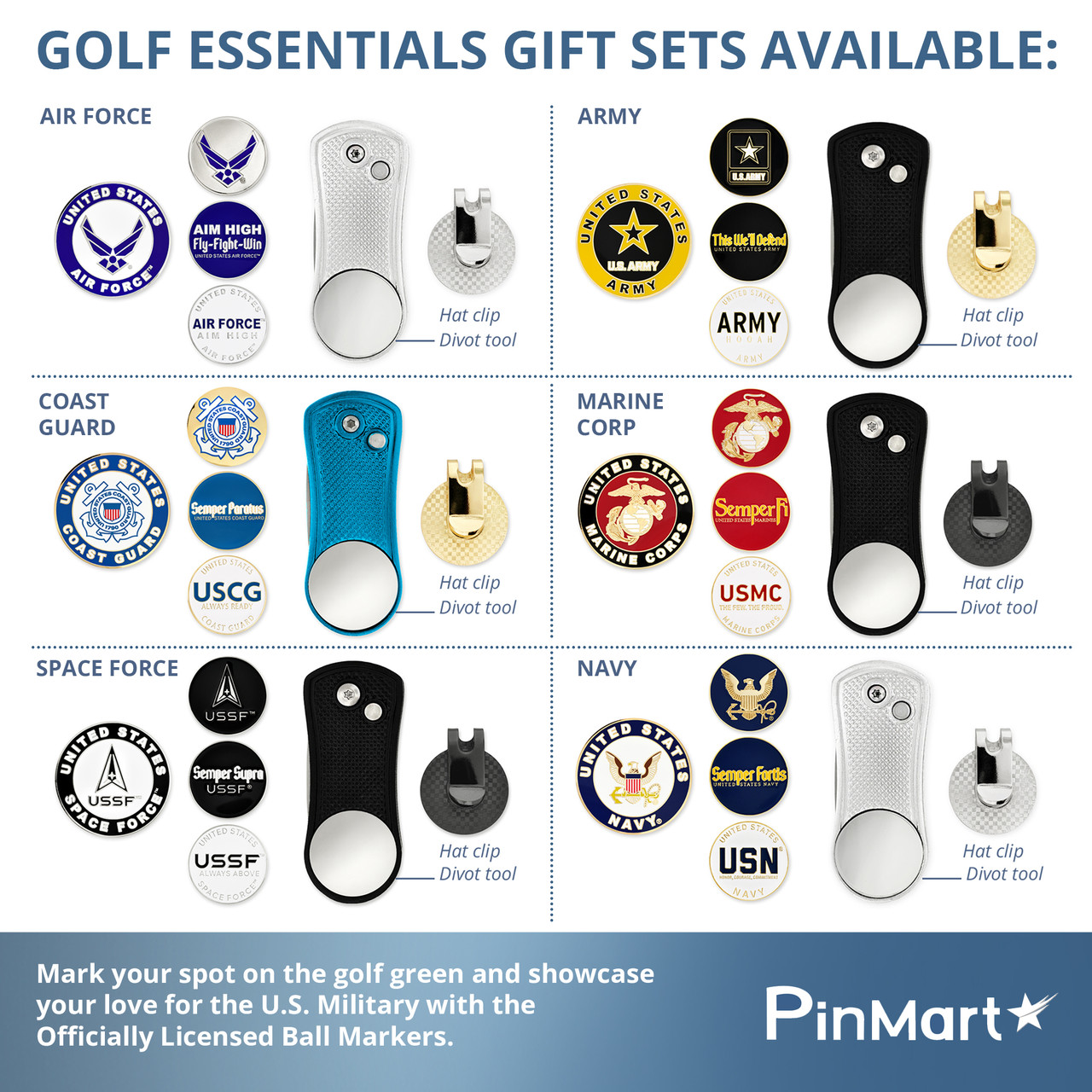 Officially Licensed U.S.M.C. 6-PC Golf Gift Set - PinMart