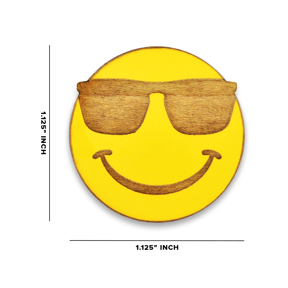 Yellow Smiley Face Wood Pin - PinMart