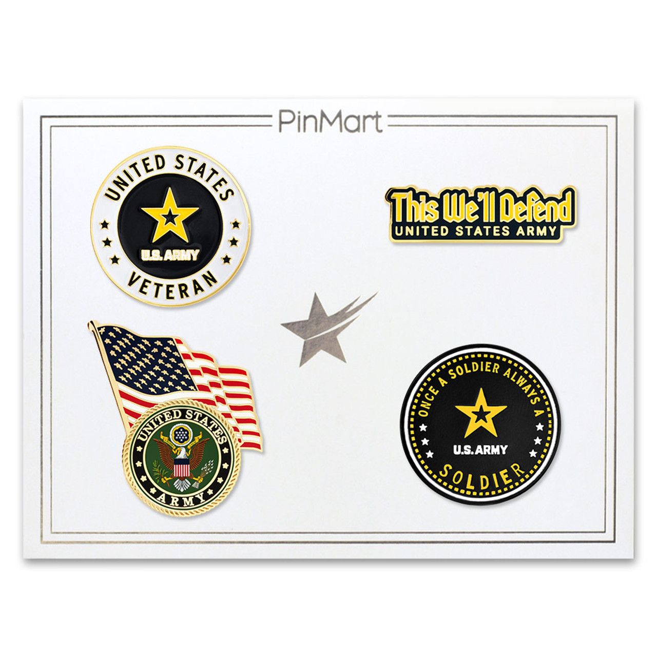 Officially Licensed U.S. Army Veteran 4-Pin Set PinMart