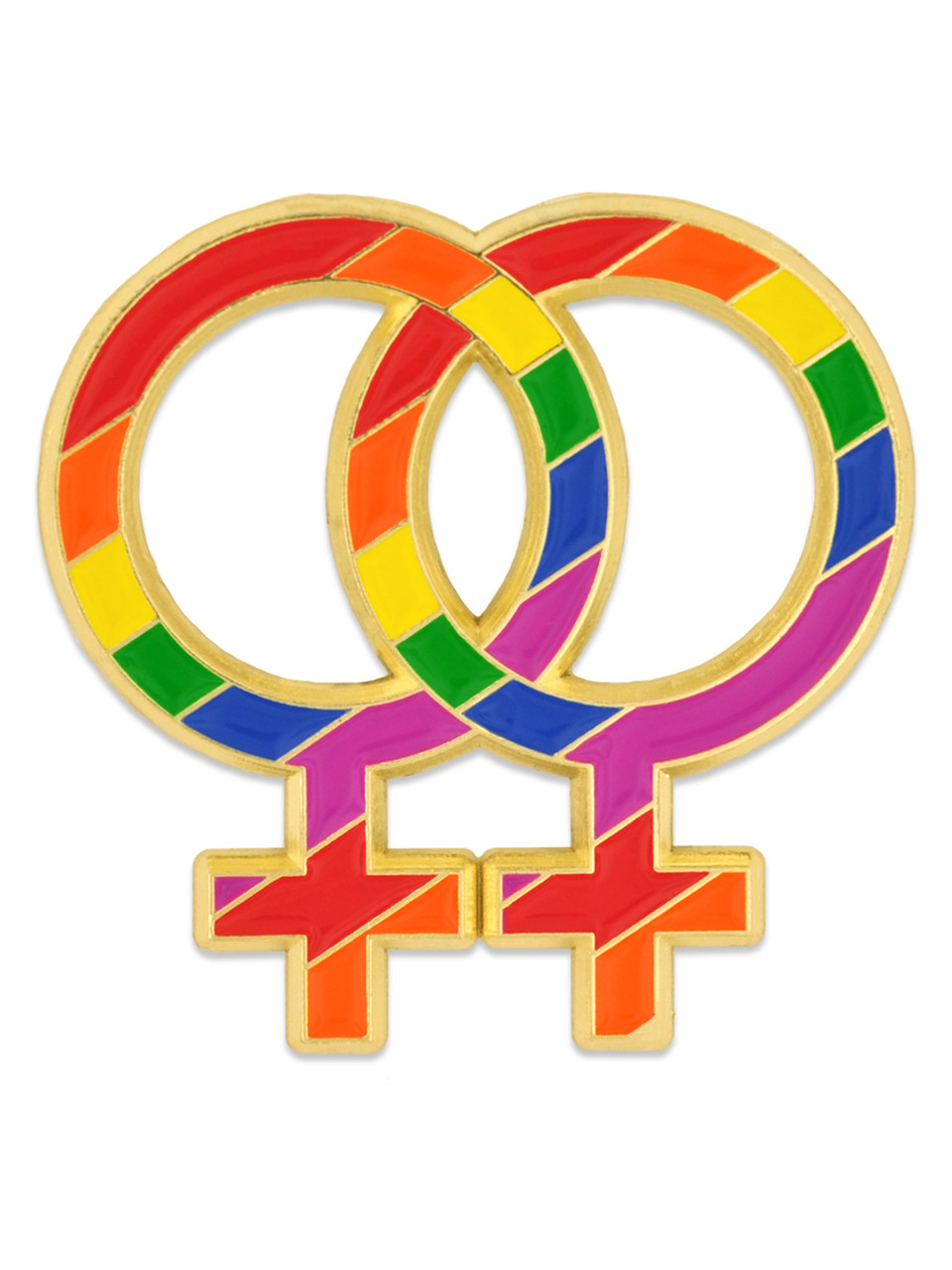PinMart Pinmart's Gay Pride Double Rainbow Venus Symbol Lgbtq Enamel Lapel Pin, Size: 1 Piece