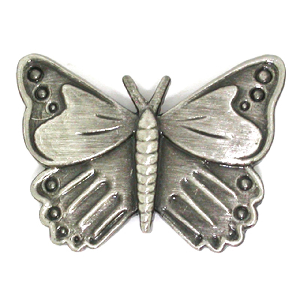 PinMart Pinmart's Silver Plated Blue Rhinestone Butterfly Brooch Pin