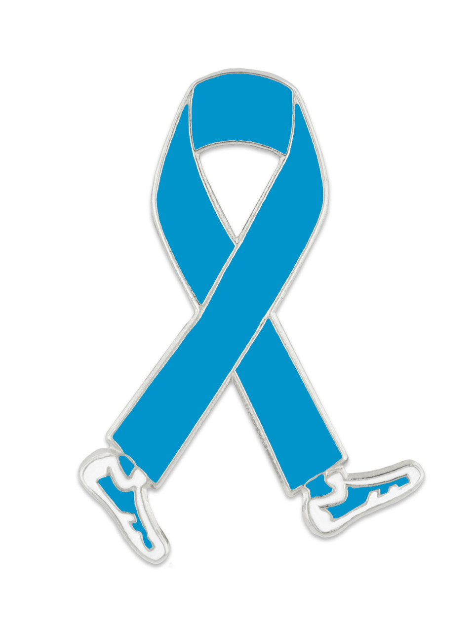 Walking Light Blue Ribbon Pin - Bogo | Light Blue | Diabetes Awareness Pins by PinMart