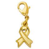 Gold Awareness Ribbon Charm