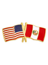 USA and Peru Flag Pin