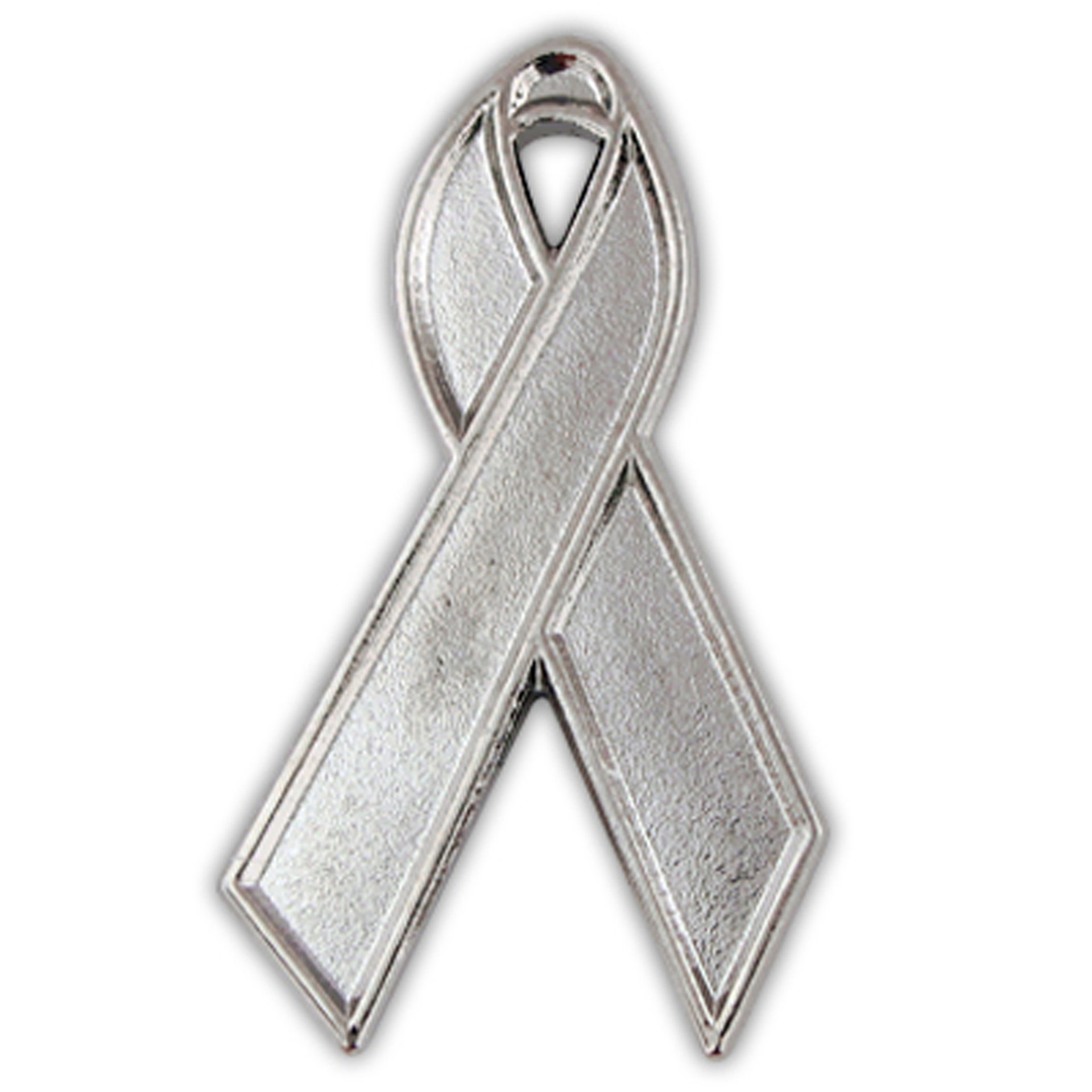 Silver Ribbon Lapel Pin PinMart