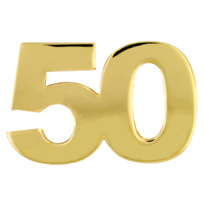 Gold Number 50 Lapel Pin