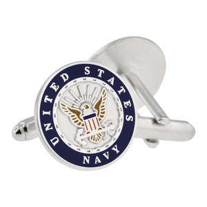 Officially Licensed U.S. Navy Cufflinks Silver