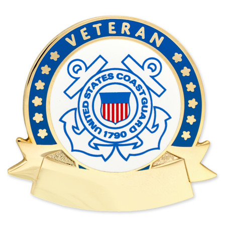 Officially Licensed Engravable U.S. Coast Guard Veteran Pin Front