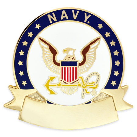 Officially Licensed Engravable U.S. Navy Pin engraved sample front view