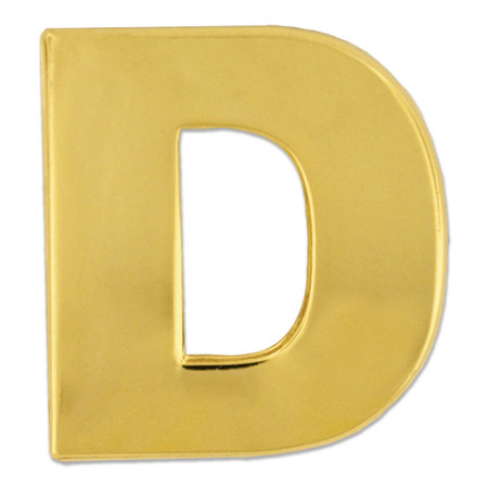 Letter D Pin gold and silver front view