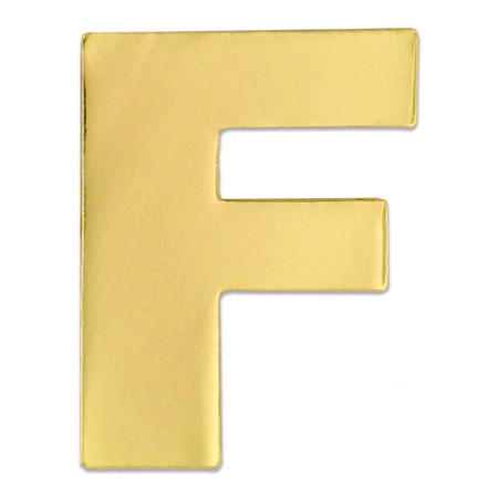 Letter F Pin gold and silver front view