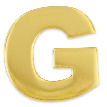 letter g pin gold and silver front view