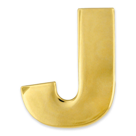Letter J pin gold and nickel  front view