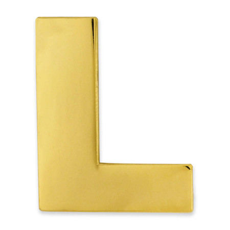 letter l pin gold and silver front view
