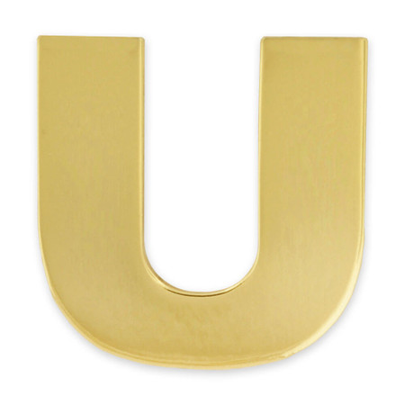 Letter U Pin in gold and silver front view