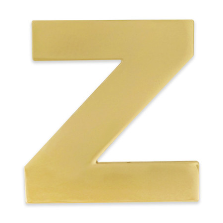 Letter Z Pin in gold and silver front view