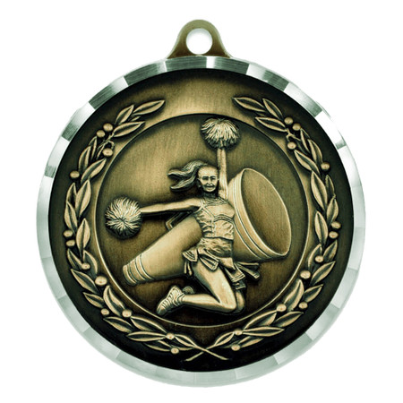 2” Diamond Cut Cheer Medal - Engravable