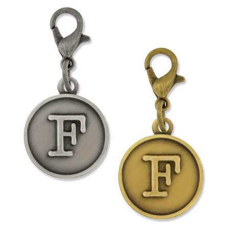 Initial F Charms (Silver and Gold)