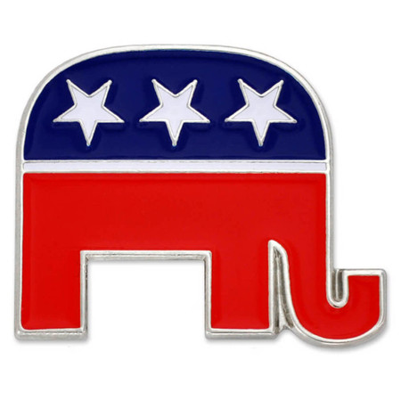 Republican Elephant Pin Front