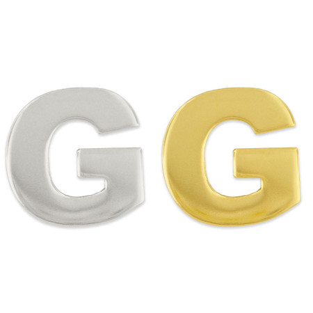 letter g pin gold and silver front view