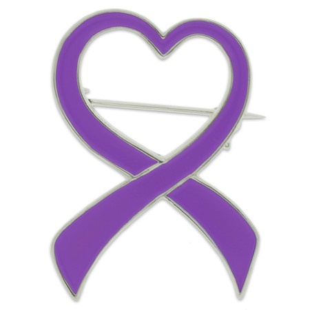 Purple Heart Ribbon Brooch Front