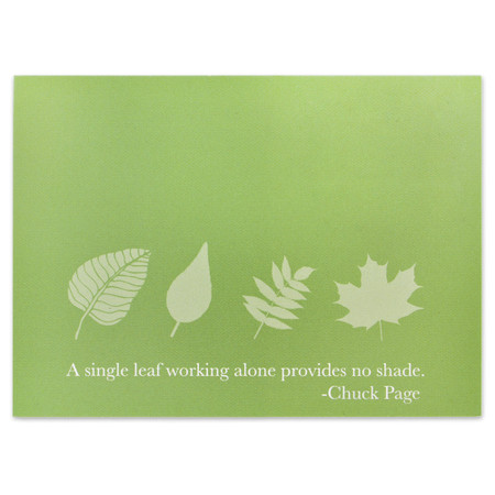 A Single Leaf Presentation Card Front