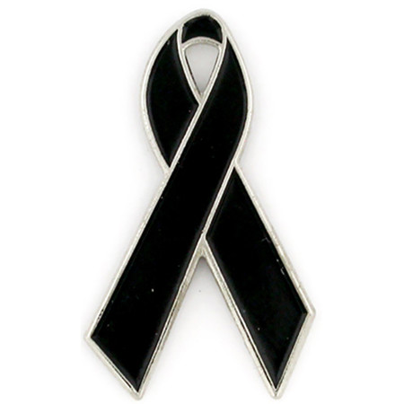 Black Ribbon Pin Front