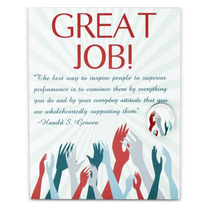 Great Job Card and Pin | PinMart