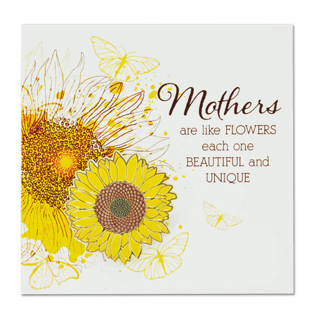 Mothers are like Flowers pin on Card Front