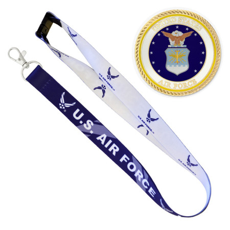 Officially Licensed U.S. Air Force Pin and Lanyard Set