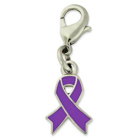 Purple Awareness Ribbon Charm Front