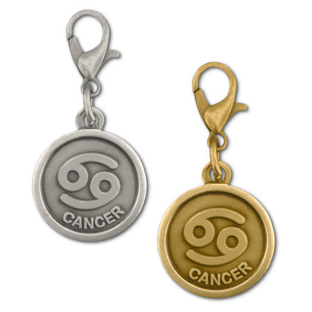 Cancer Zodiac Charms (Silver and Gold)