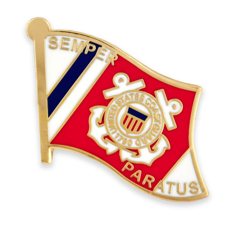Officially Licensed U.S. Coast Guard Flag Pin Front