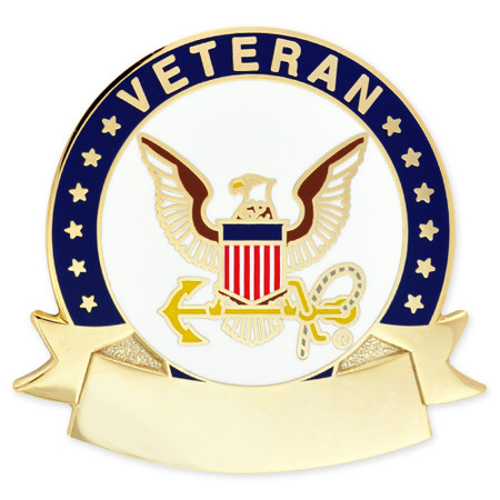 Officially Licensed U.S. Navy Veteran Pin - Engravable