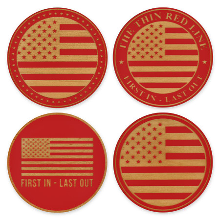 Thin Red Line Coaster Set