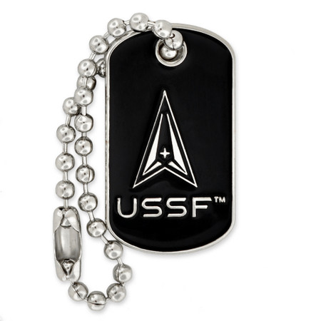 Officially Licensed U.S. Space Force Dog Tag Pin Front