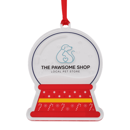 Snowglobe custom acrylic ornament