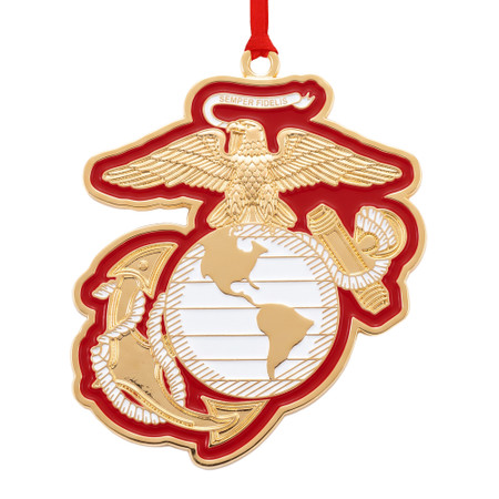 Officially Licensed U.S.M.C. Logo Ornament - Front View
