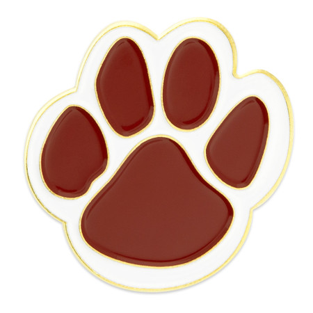 Maroon Paw Pin Front