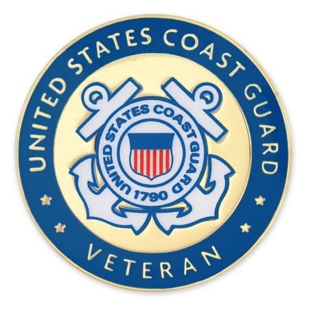 Officially Licensed U.S. Coast Guard Veteran Lapel Pin Front View