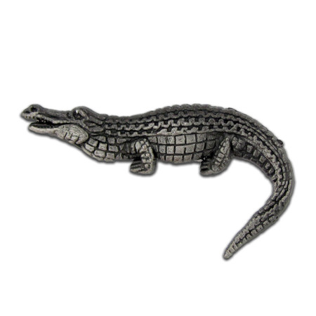 Alligator Pin - Antique Silver Front