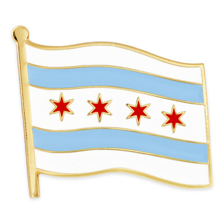 Chicago City Flag Front View